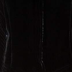 Pre Owned Emporio Armani Black Velvet Quilt Detail Stand Collar Jacket L