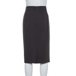 مملوكة مسبقًا Emporio Armani Dark Grey Crepe Paneled Pencil Skirt M