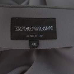 Pre Owned Emporio Armani Anthracite Neoprene Bow Detail Jacket L