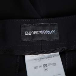 Pre Owned Emporio Armani Black Double Pence Button Detail High Waist Trousers M