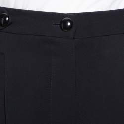 Pre Owned Emporio Armani Black Double Pence Button Detail High Waist Trousers M