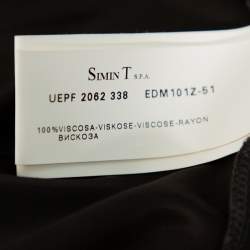 Pre Owned Emporio Armani Black Jersey Button Detail Oversized Top S