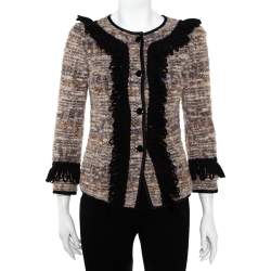 Emporio Armani Multicolor Tweed Button Front Jacket S