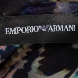 Pre Owned Emporio Armani Multicolor Printed Silk One Shoulder Shift Dress L