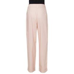 Emporio Armani Pale Pink Cotton Wide Leg Trousers L