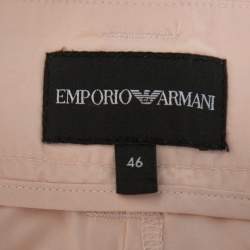 Emporio Armani Pale Pink Cotton Wide Leg Trousers L