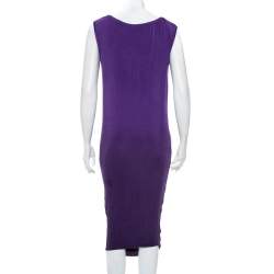 Pre Owned Emporio Armani Purple Knit Sleeveless Shift Dress M