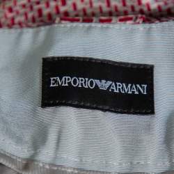 Emporio Armani Pink & Grey Printed Silk Palazzo Pants M