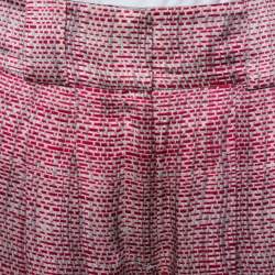 Emporio Armani Pink & Grey Printed Silk Palazzo Pants M