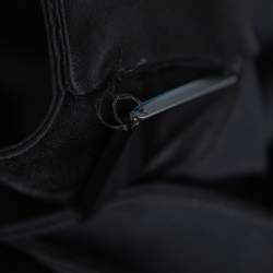 Pre Owned Emporio Armani Black Crepe Tapered Leg Trousers S