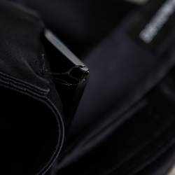 Pre Owned Emporio Armani Black Crepe Tapered Leg Trousers S