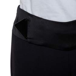 Pre Owned Emporio Armani Black Crepe Tapered Leg Trousers S