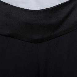 Pre Owned Emporio Armani Black Crepe Tapered Leg Trousers S