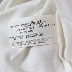 Pre Owned Emporio Armani White Cotton Logo Printed Crewneck T-Shirt L 