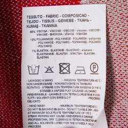 Pre Owned Emporio Armani Multicolor Striped Knit Puff Sleeve Mini Dress S