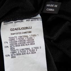 Pre Owned Emporio Armani Black Knit Contrast Trim Draped Detail Sleeveless Midi Dress S