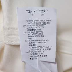 Pre Owned Emporio Armani White Stretch Knit Short Sleeve Sheath Dress S