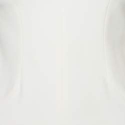 Pre Owned Emporio Armani White Stretch Knit Short Sleeve Sheath Dress S