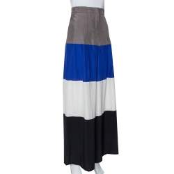 Pre Owned Emporio Armani Multicolor Silk Paneled Palazzo Pants M