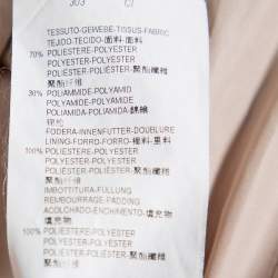 Pre Owned Emporio Armani Beige Quilted Synthetic Zip Front Jacket M