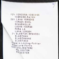 Pre Owned Emporio Armani Black Sateen Pleated Collar Detail Button Front Blazer M