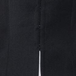 Pre Owned Emporio Armani Vintage Black Wool Hook Front Blazer M