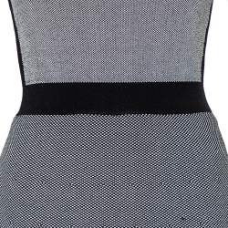 Pre Owned Emporio Armani Monochrome Patterned Knit Skater Dress S