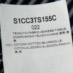 Pre Owned Emporio Armani Navy Blue Striped Cotton Knit Button Front Shirt S