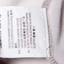 Pre Owned Emporio Armani Grey Knit Draped Detail Long Sleeve Top L