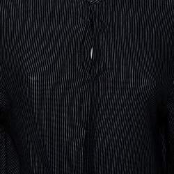 Pre Owned Emporio Armani Black Striped Knit Long Sleeve Shirt M