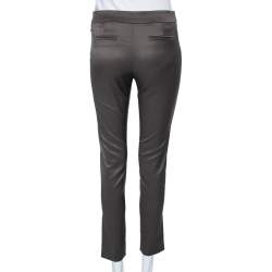 Pre Owned Emporio Armani Brown Tapered Leg Trousers S