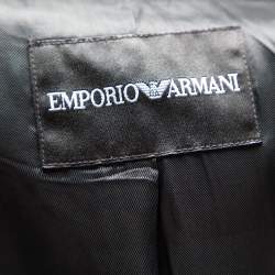Pre Owned Emporio Armani Black Cashmere Button Front Coat S