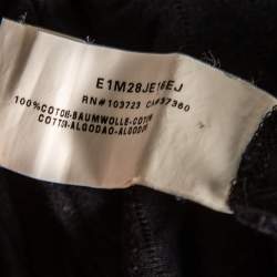 Pre Owned Emporio Armani Navy Blue Twisted Stripe Detail Cotton T-Shirt L