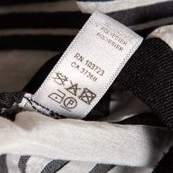 Pre Owned Emporio Armani White Cotton & Silk Striped Detail T-Shirt L