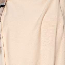 Pre Owned Emporio Armani Beige Knit Overlay & Bow Detail Tank Top L