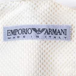 Pre Owned Emporio Armani Cream Double Breasted Belted Coat S
