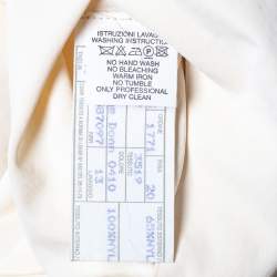 Pre Owned Emporio Armani Cream Double Breasted Belted Coat S