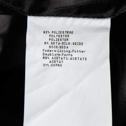 Pre Owned Emporio Armani Silver Silk Blend Zip Front Coat S