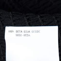 Pre Owned Emporio Armani Black Silk Smocked Sheer Top S