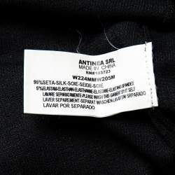 Pre Owned Emporio Armani Black Silk Knit Crystal Detail Long Sleeve Top M