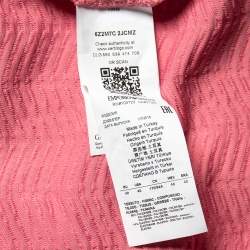 Pre Owned Emporio Armani Pink Zig Zag Textured Jersey Short Sleeve Top S