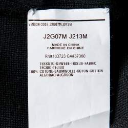 Pre Owned Emporio Armani Black Cotton Knit Button Front Jacket M