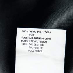 Pre Owned Emporio Armani Black Fur And Feather Trim Hook Front Shrug S