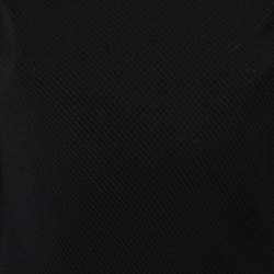 Pre Owned Emporio Armani Black Textured Crepe Midi Dress L