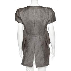 Emporio Armani Brown Synthetic Asymmetric Hem Blazer L