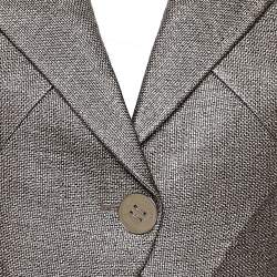 Emporio Armani Brown Synthetic Asymmetric Hem Blazer L