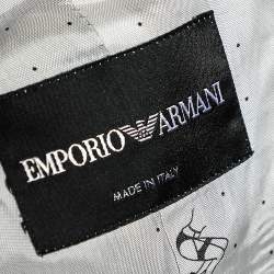 Emporio Armani Brown Synthetic Asymmetric Hem Blazer L