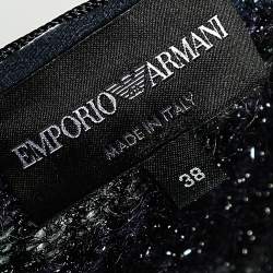 Pre Owned Emporio Armani Multicolor patterned Lurex Knit Button Front Top S