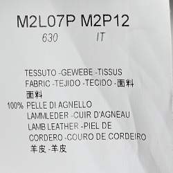 Pre Owned Emporio Armani Dark Green Leather Button Front Mid Length Coat M