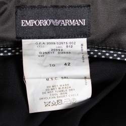 Pre Owned Emporio Armani Dark Grey Sateen Pocketed Maxi Skirt M